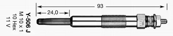 Свеча накаливания NGK 2419 (Y-506J, D-Power 7, DP7)